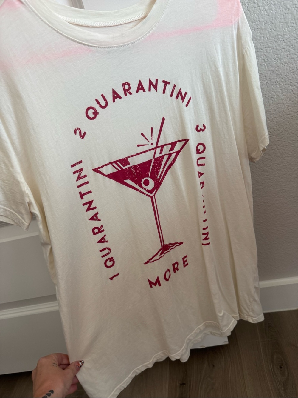 Show Me Your MuMu Cream Tee with Red Martini Graphic